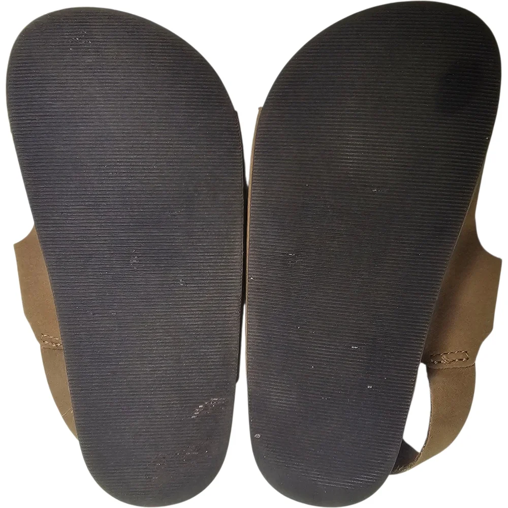 Old Navy Kids' Size 9 Tan Brown Triple Buckle Faux Leather Sandals